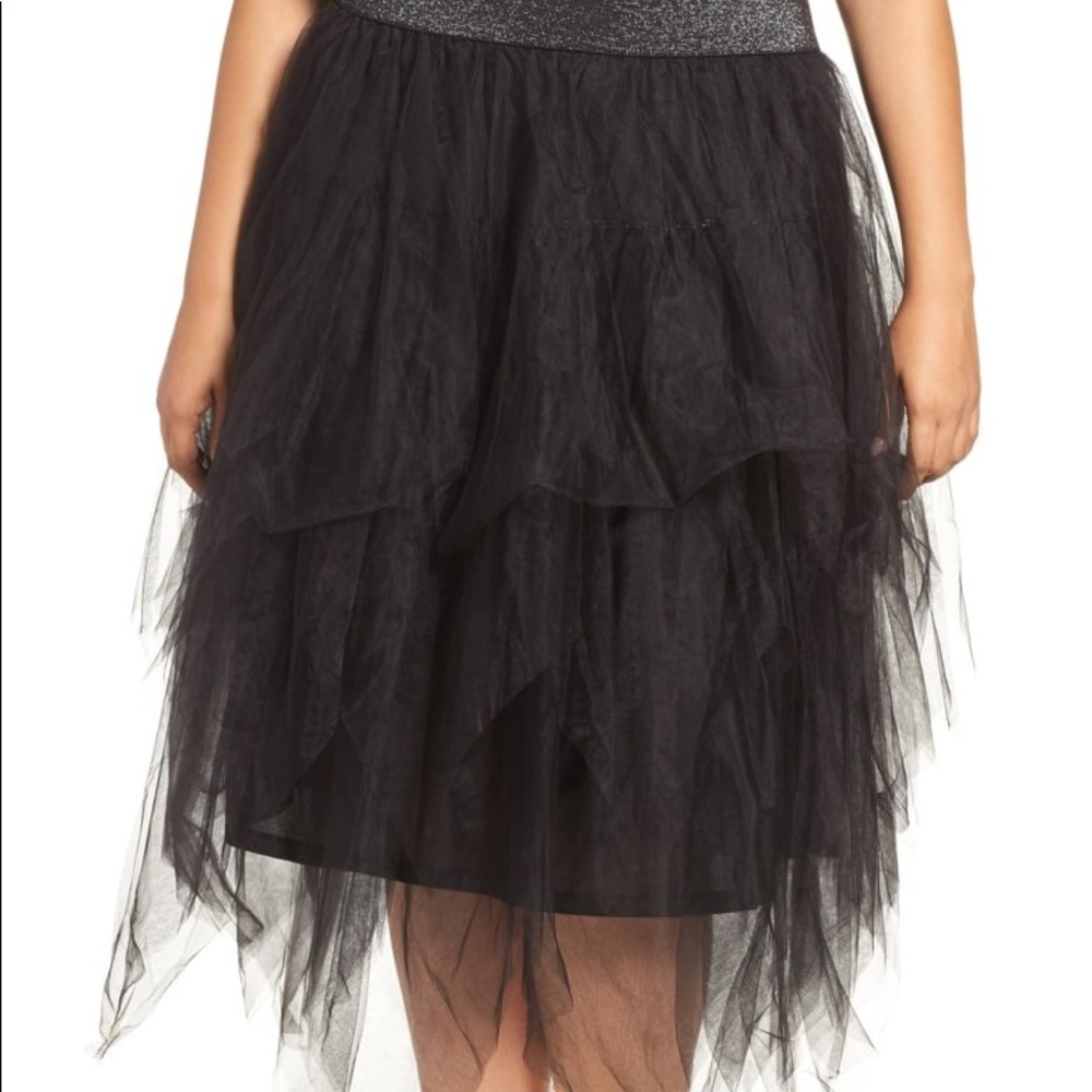 Melissa McCarthy Seven7 Tulle Skirt Black 1X